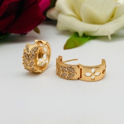 Rose Gold-Plated Round Shape Hoop Earrings