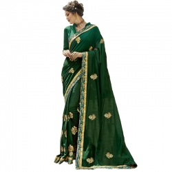 Littledesire Georgette Silk Embroidered Work Saree