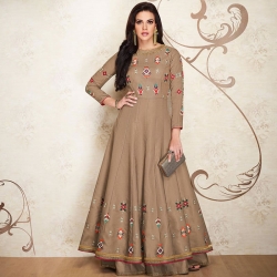 Littledesire Soft Silk Embroidered Designer Gown