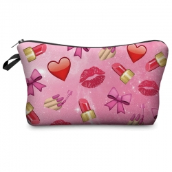 Littledesire Lip & Heart Printed Zipper Bag