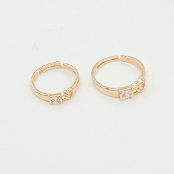 Rose Gold Cubic Zirconia Ring 2 Pc