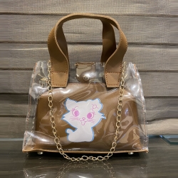 Cat Print Transparent Handbags & Shoulder Sling Bag