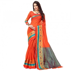 Littledesire Cotton Silk Woven Saree with Blouse 