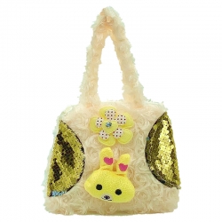 Littledesire Cute Cartoon Faux Fur Sling Bag 6 inch