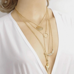 Golden Chain Latest Design Charm Choker Long Necklace