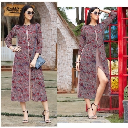 Georgette Printed Front Slit Kurta