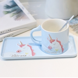 Style Unicorn Coffee Cup Saucer With Spoon