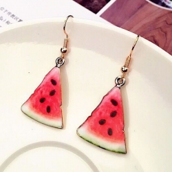 Cute Fruit Red Muskmelon Earrings 