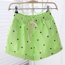 Kitten Pattern Printed Hot Short Korean Half Pants Girls