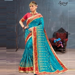 Littledesire Embroidered Bangalori Festival Saree