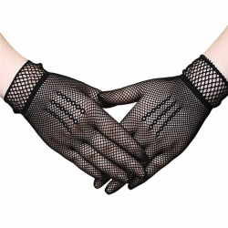 Stylish Fishnet Lace Full Finger Net Birthday Party Gloves 