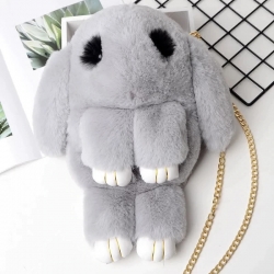 Cute Cartoon Rabbit Fluffy Bunny Crossbody Chain Bag