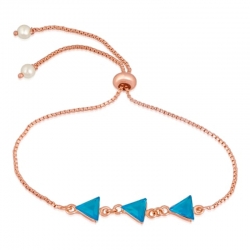 Golden Plated Crystal Stones Designer Triangular Bracelet