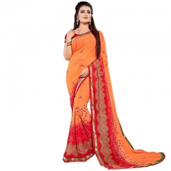 Littledesire Georgette Printed Weightless Saree with Blouse 