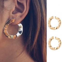 Littledesire Golden Punk Round Stud Earring