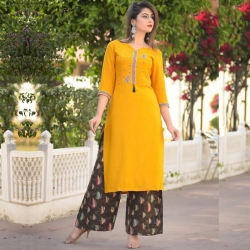 Littledesire Embroidery work Kurta with Plazzo 