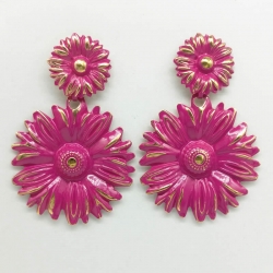 Floral Colorful Big Size Drop Earrings