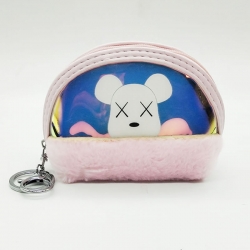 Rabbit Fur Clutch Wallet With Keychain 4.5 inch