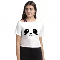 Panda Printed Half Sleeves Casual Top