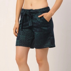 Self Texture Printed Shorts for Women