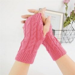 Knitted Woollen Warm and Fashionable Fingerless Winter Gloves 