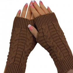 Knitted Woollen Warm and Fashionable Fingerless Winter Gloves 