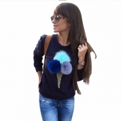 Colourful Plush Ball Sweatshirt 