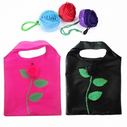 4 Pcs Reusable Foldable Rose Grocery Random Color Shopping Tote Bag