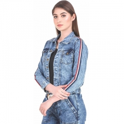 Stripes Denim Women Jacket