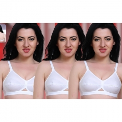 Regular Daily Wear Cotton Full Coverage Bra (Pack of 3)