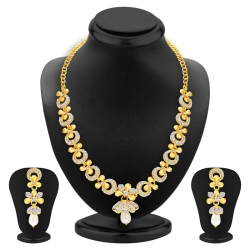 Gold Plated Austrian Diamond Necklace Set 