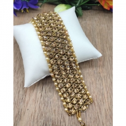 Gold Plated Polki Bracelet