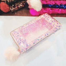Sequins Puff Ball Party Wear Zipper Clutch Wallet 