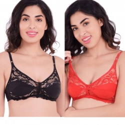 Net Solid Non Padded Plunge Bra Pack of 2