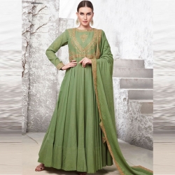 Littledesire Embroidered Gown With Dupatta