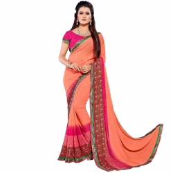 Littledesire Georgette Printed Weightless Saree with Blouse 