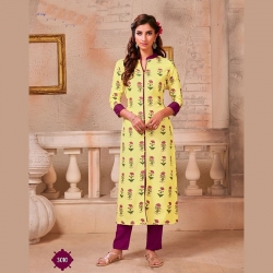 Littledesire Printed Work A-Line Kurta With Palazzo