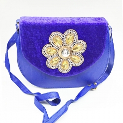  Stone Fancy Shoulder Sling Blue Bag