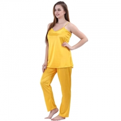 Plain Sleeveless Top & Pajama Set for Women