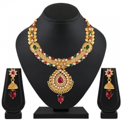 Classic Gold Plated Kundan Choker Necklace Set