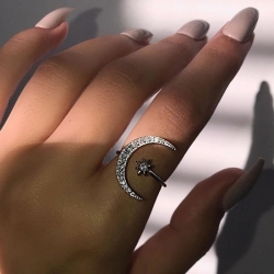  Littledesire Moon & Star Crystal Ring