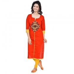 Littledesire Embroidered Cotton Straight Kurta