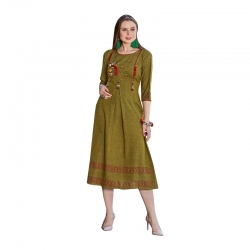 Littledesire Regular Round Neck Embroidered Kurta