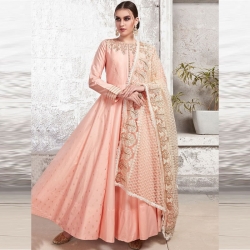 Littledesire Embroidered Gown With Dupatta