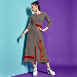 Littledesire A-Line Embroidered Stitched Kurta