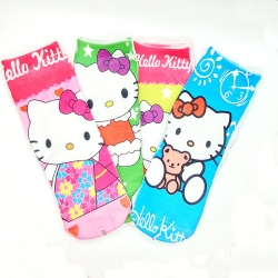 Cute Hello Kitty Socks for Kids 6 to 13 Years - 4 Pairs