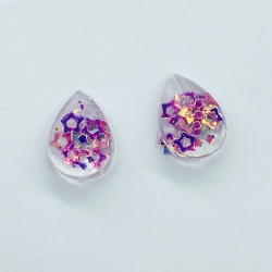 Water Drop Sequins Glass Stud Earrings