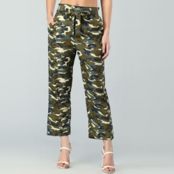 Camouflage Army Print Crepe Palazzo Pants