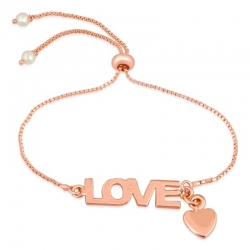 Rose Golden Plated Eternal Love Adjustable Bracelet 