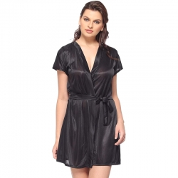 Front Open Satin Robe Nighty